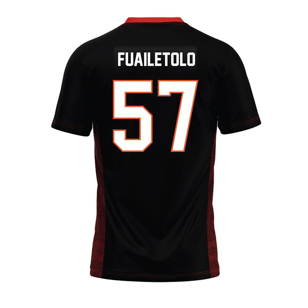 Oklahoma State - NCAA Football : Simona Fuailetolo - Black Premium Football Jersey-1