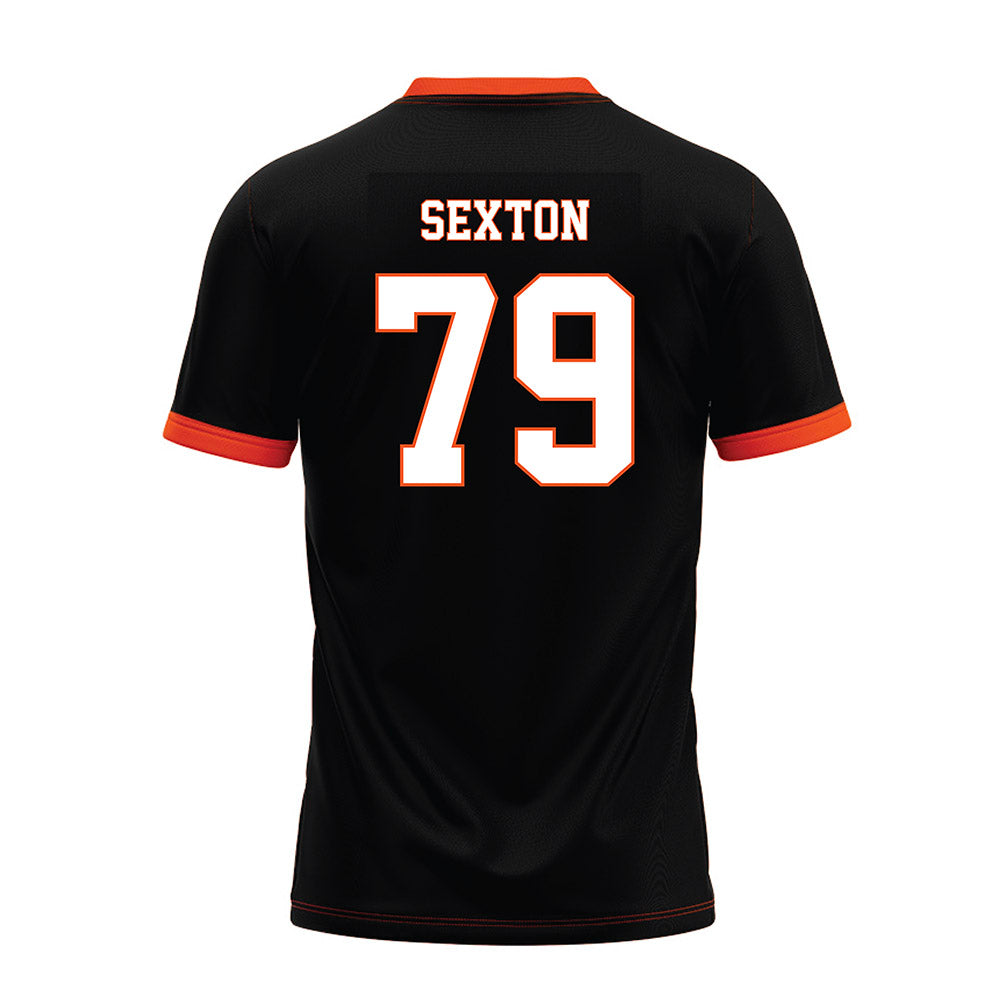 Oklahoma State - NCAA Football : Jacob Sexton - Black Premium Football Jersey-1