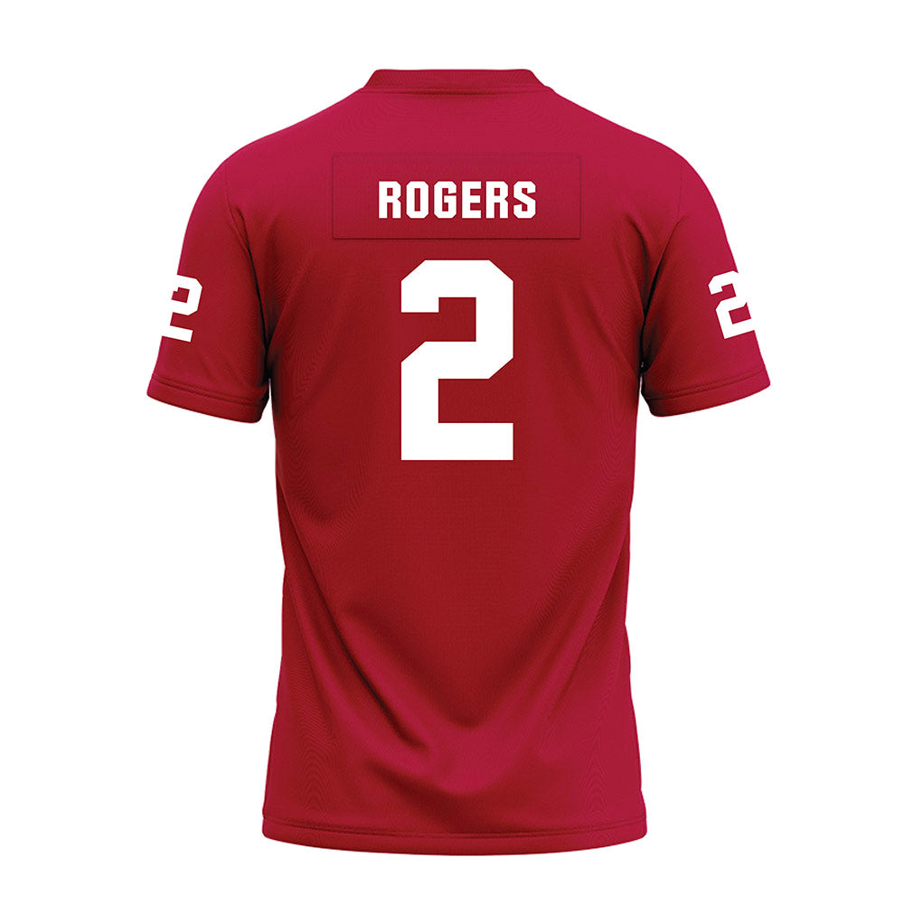 Oklahoma - NCAA Football : Jahsiear Rogers - Red Premium Football Jersey-1