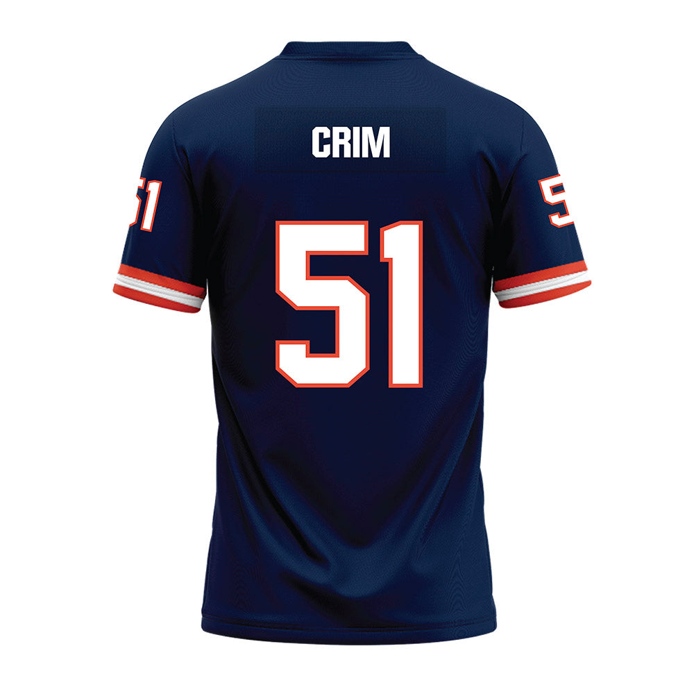 Illinois - NCAA Football : Parker Crim - Blue Premium Football Jersey-1