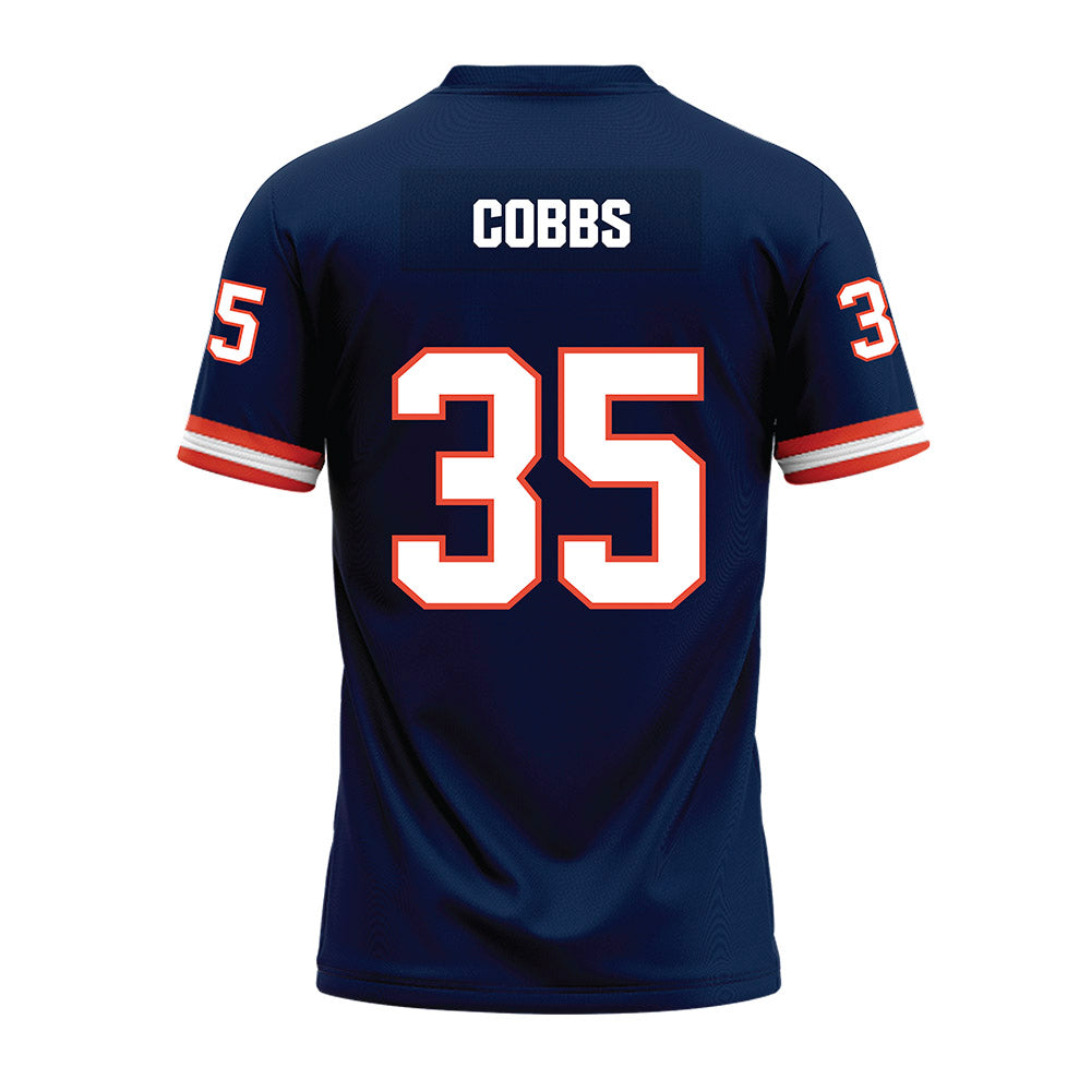 Illinois - NCAA Football : Kaedyn Cobbs - Blue Premium Football Jersey-1