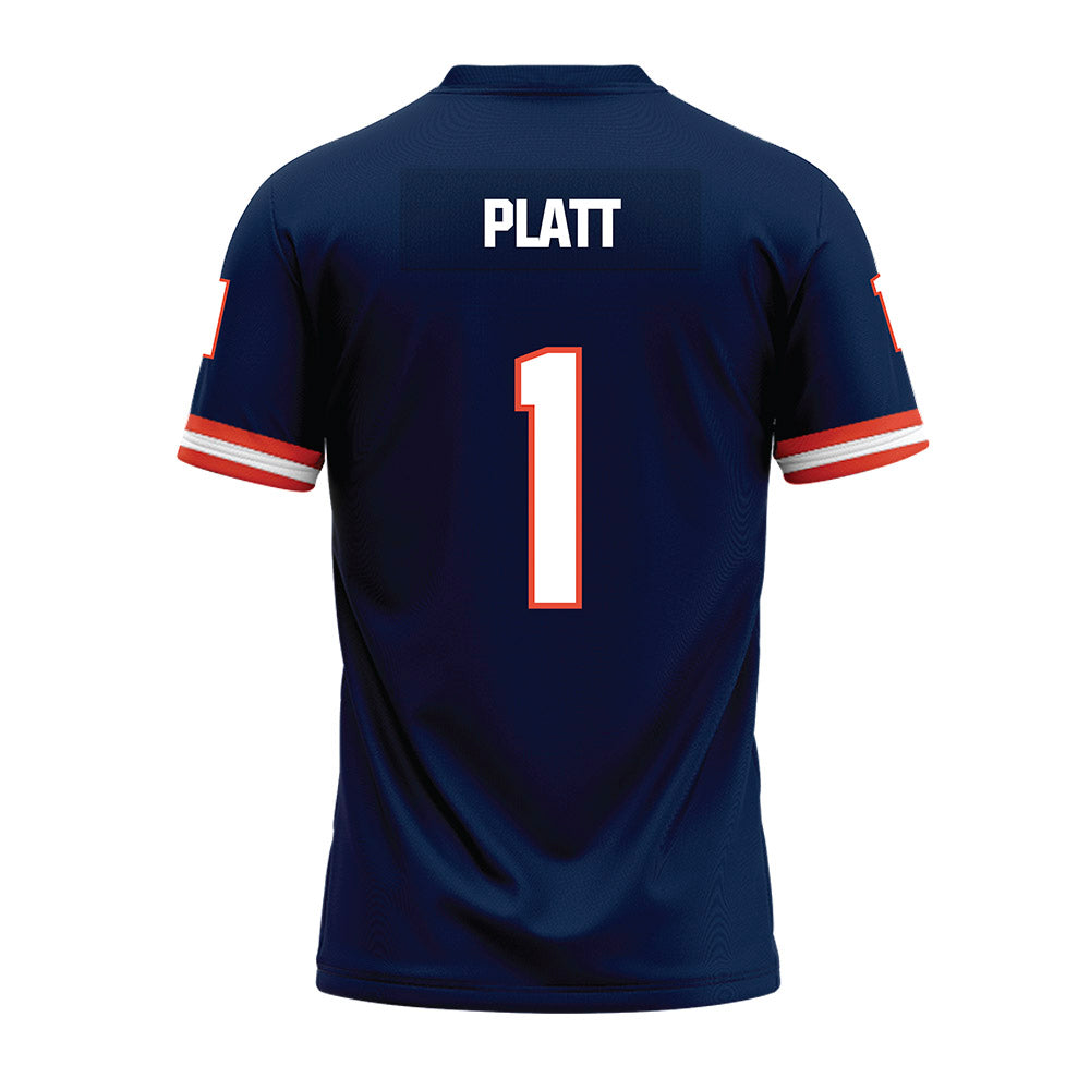 Illinois - NCAA Football : Jayshon Platt - Blue Premium Football Jersey-1