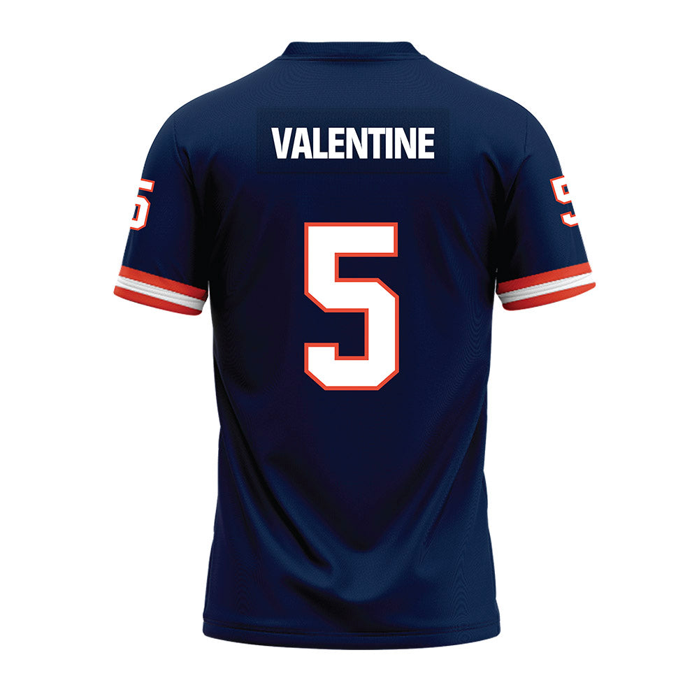 Illinois - NCAA Football : Ca'Lil Valentine - Blue Premium Football Jersey