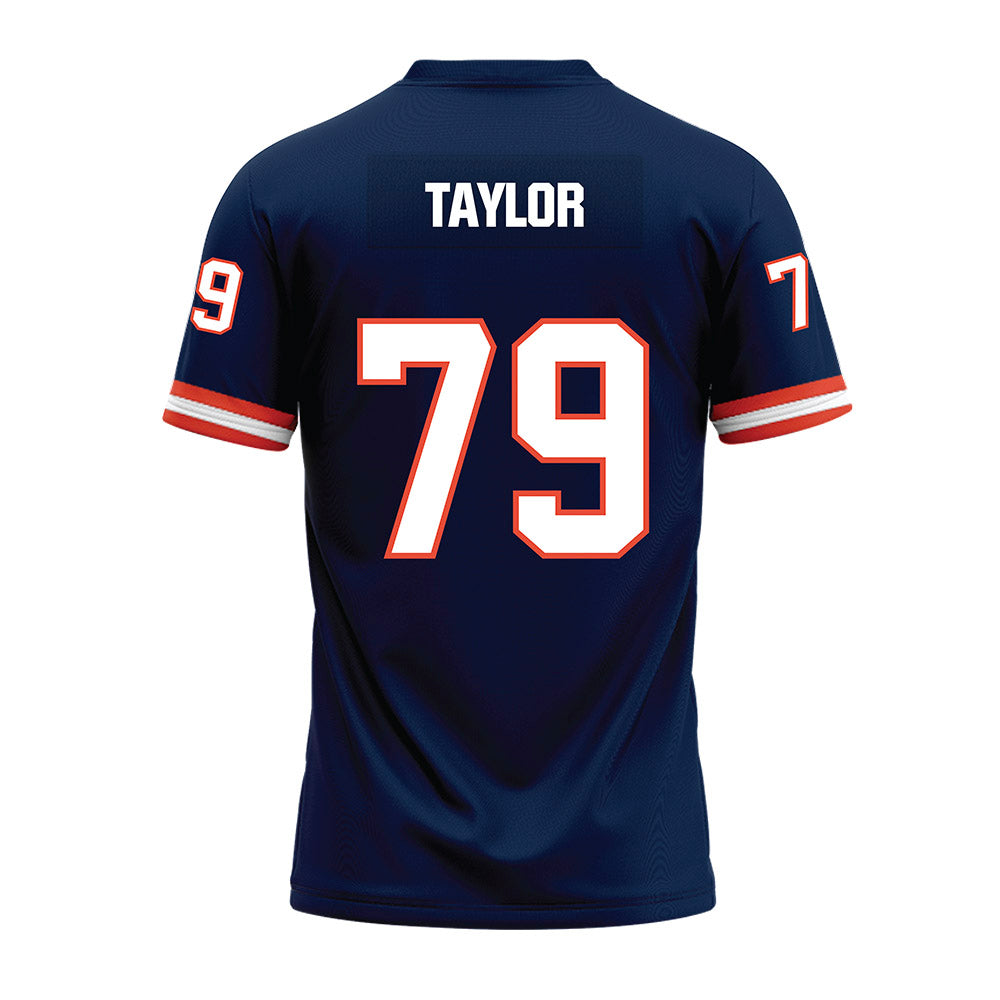 Illinois - NCAA Football : TJ Taylor - Blue Premium Football Jersey-1