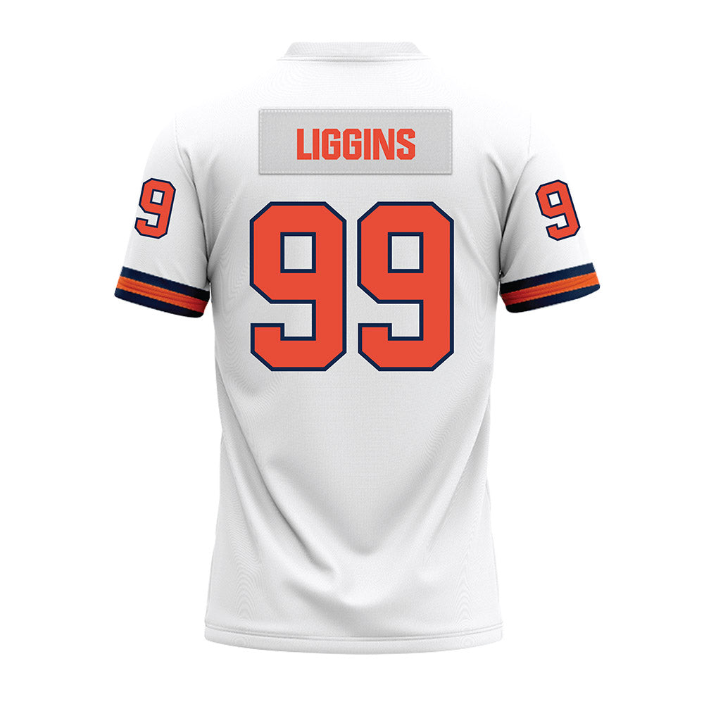 Illinois - NCAA Football : King Liggins - White Premium Football Jersey-1