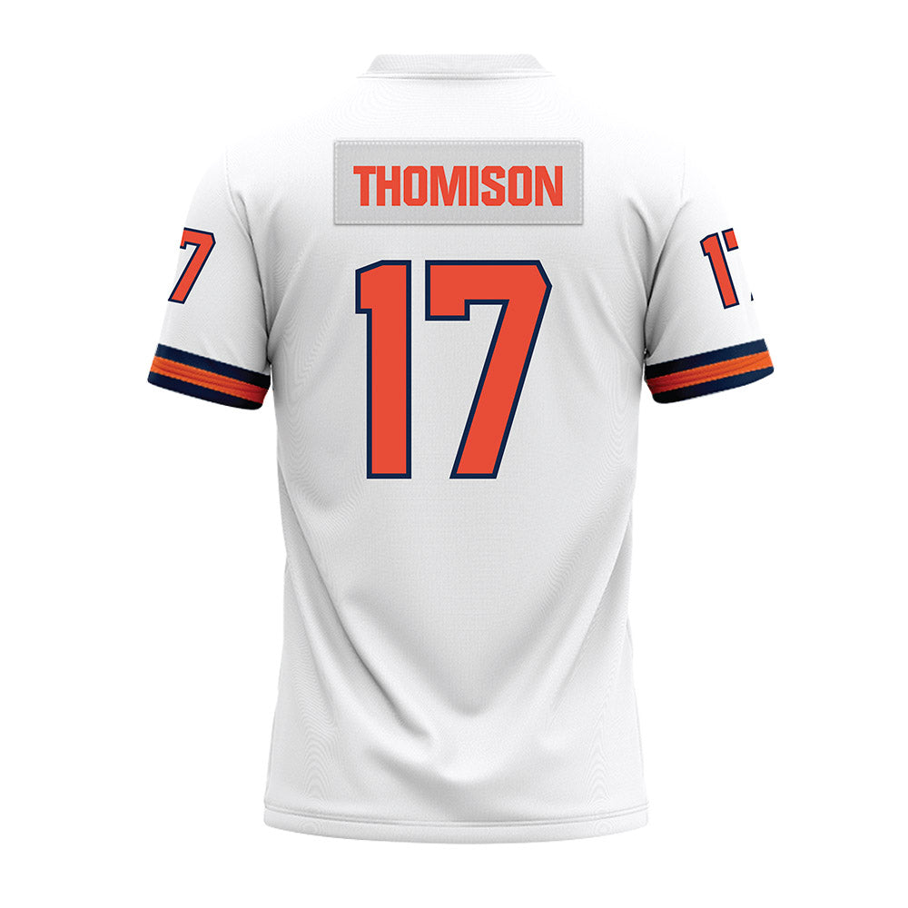 Illinois - NCAA Football : Isaiah Thomison - White Premium Football Jersey-1