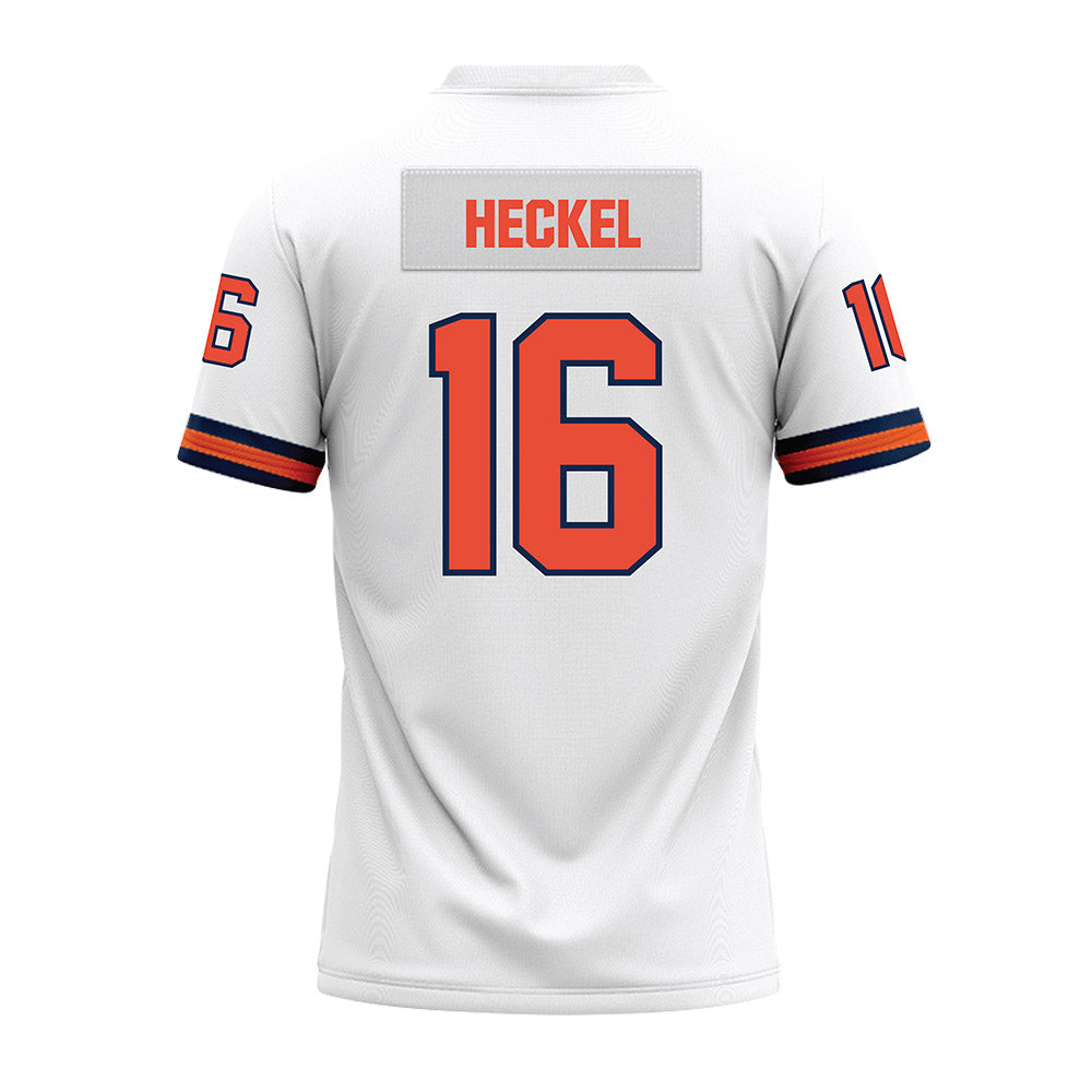 Illinois - NCAA Football : Tanner Heckel - White Premium Football Jersey