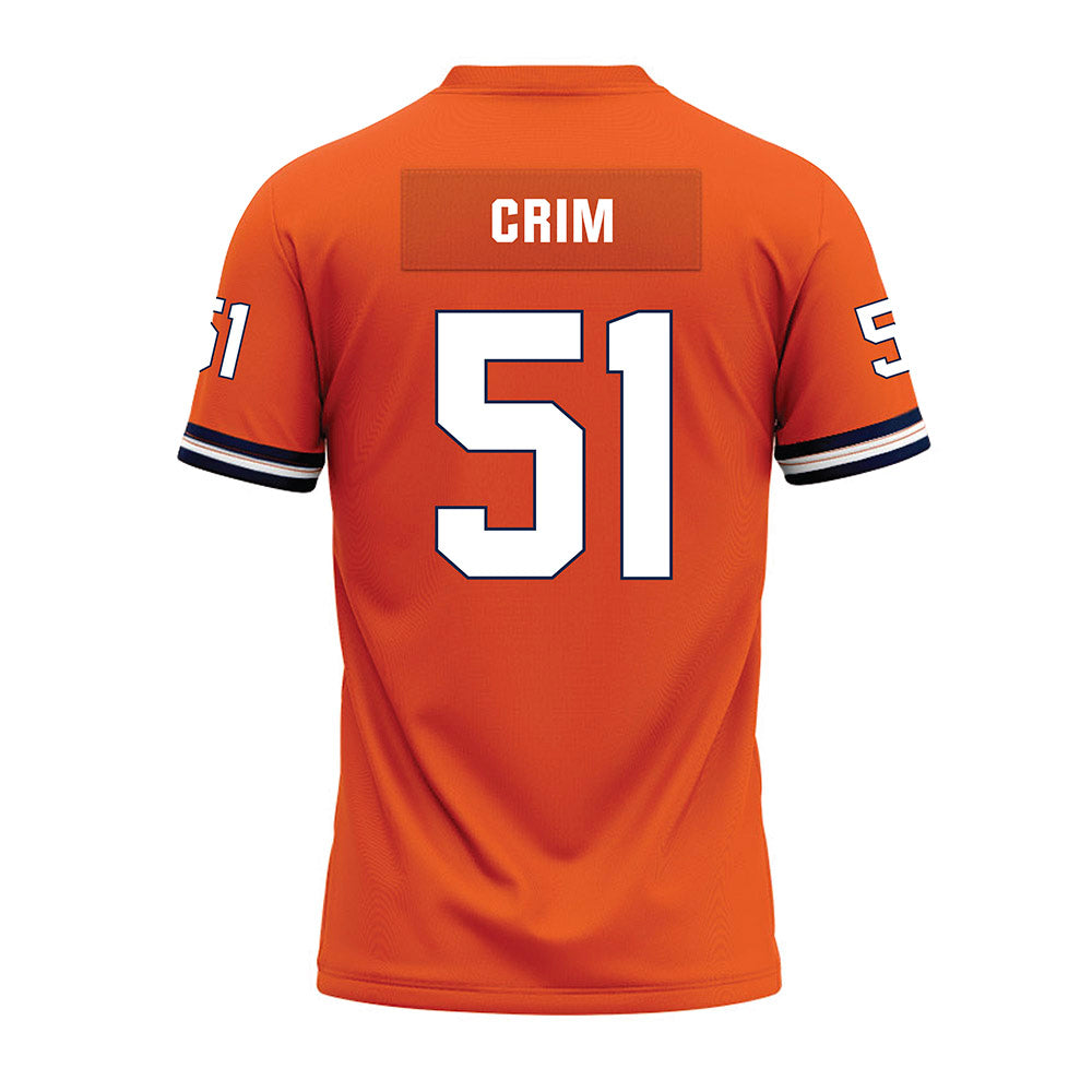 Illinois - NCAA Football : Parker Crim - Orange Premium Football Jersey-1