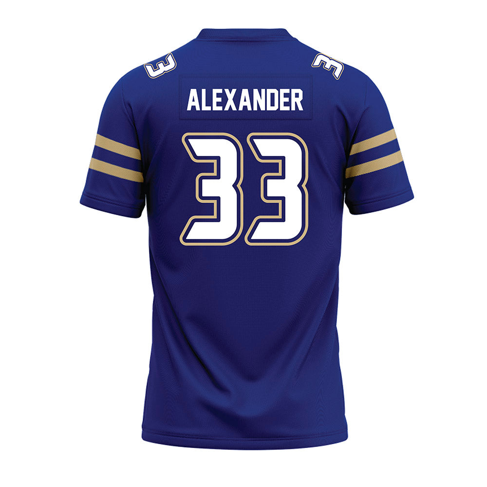 Tulsa - NCAA Football : William Alexander - Blue Premium Football Jersey