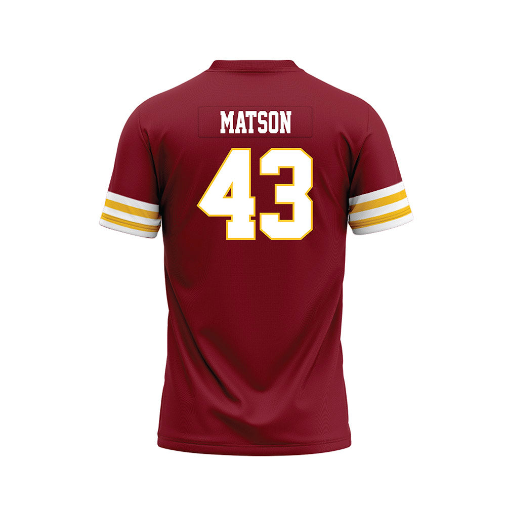Iowa State - NCAA Football : Caden Matson - Cardinal Premium Football Jersey