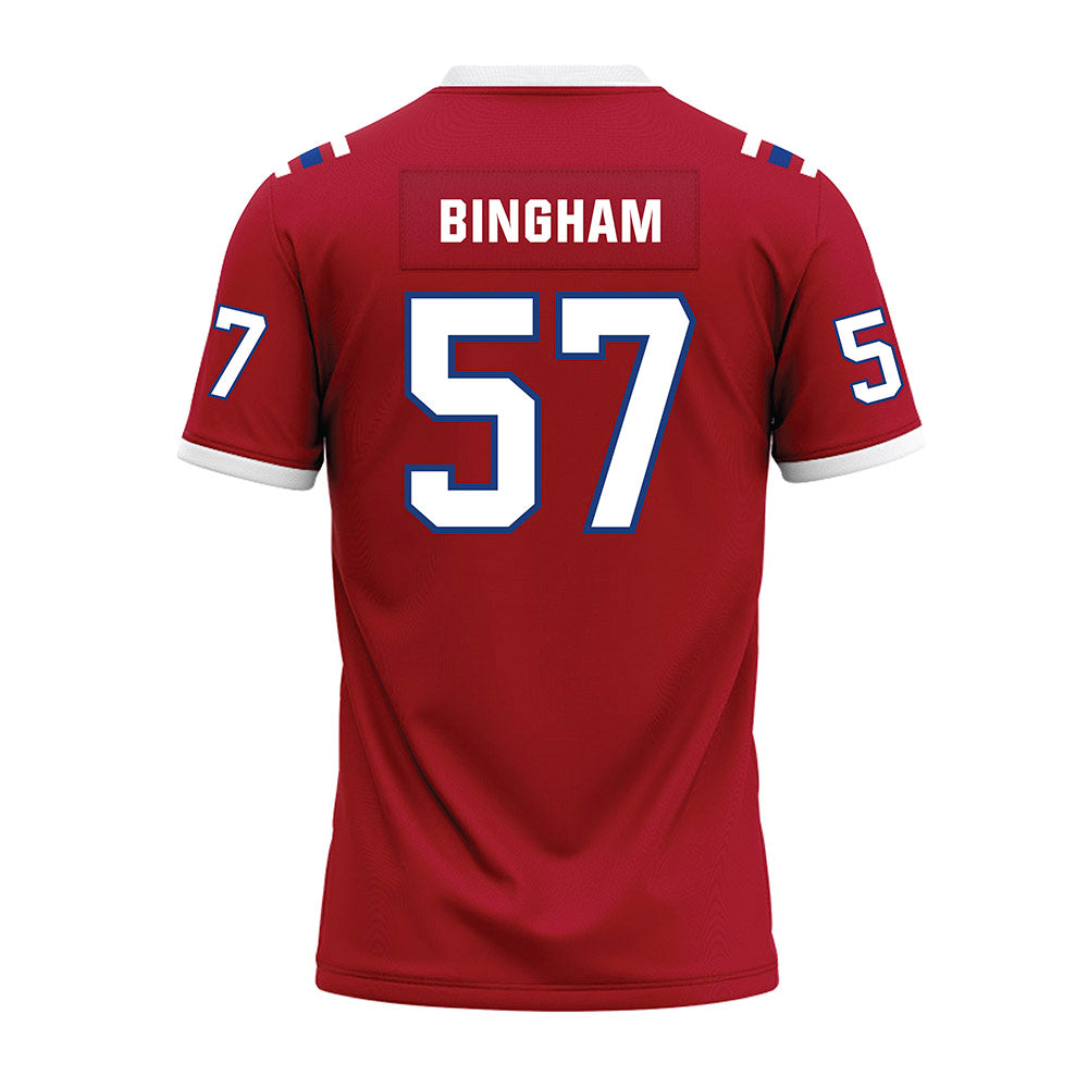 LA Tech - NCAA Football : Tadan Bingham - Red Premium Football Jersey-1