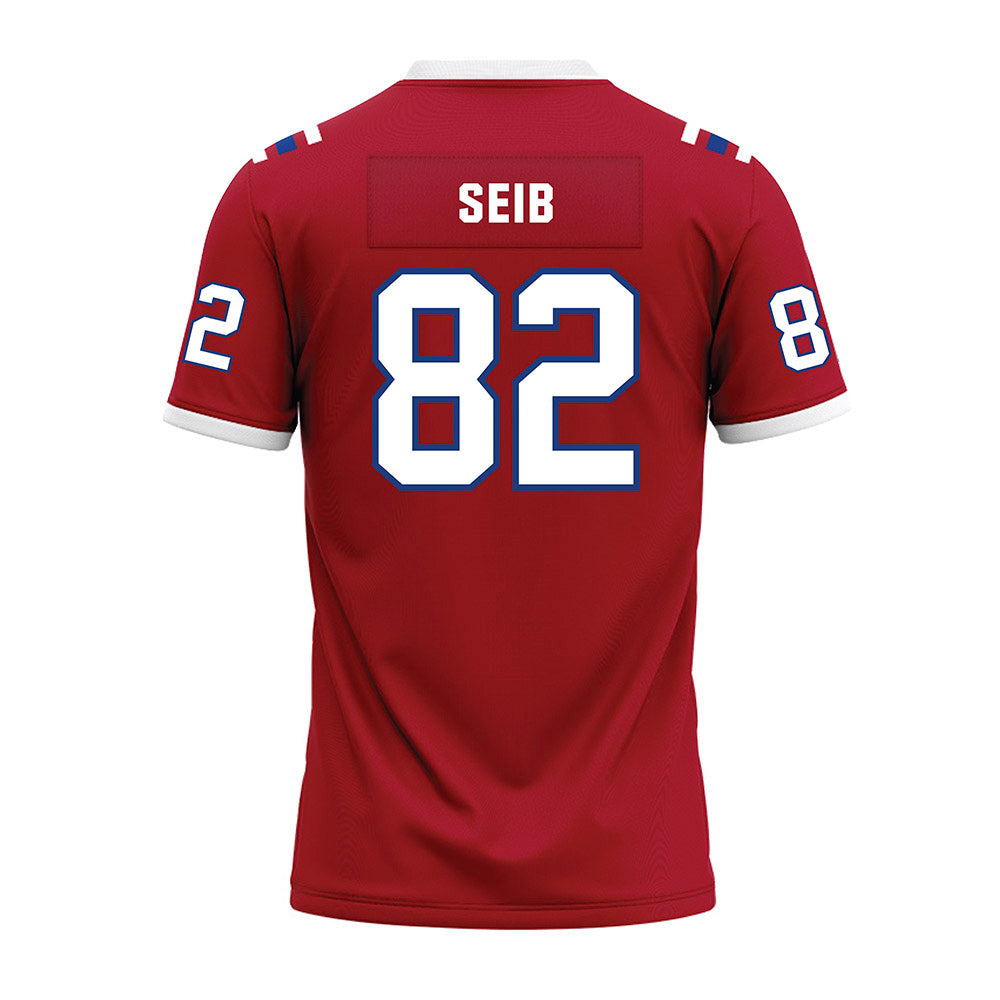 LA Tech - NCAA Football : Luke Seib - Red Premium Football Jersey-1