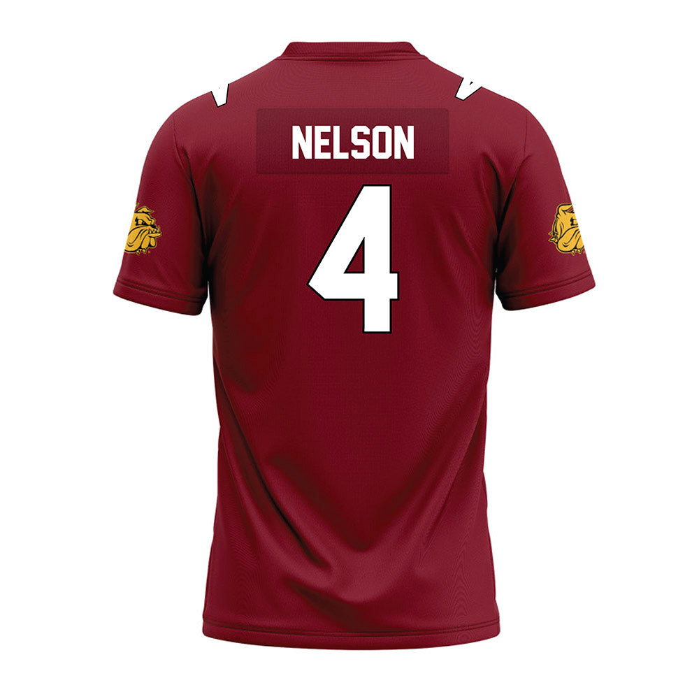 UMN Duluth - NCAA Football : Tate Nelson - Maroon Premium Football Jersey-1