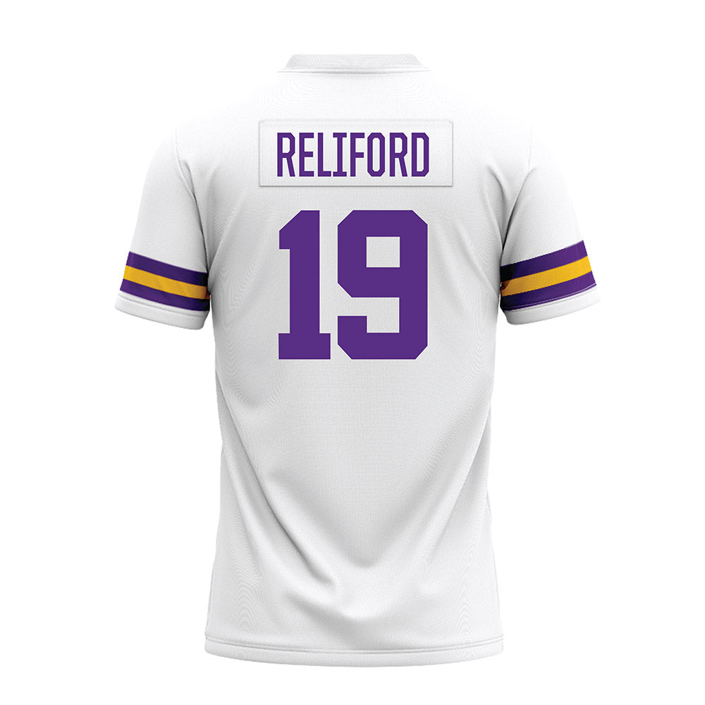 LSU - NCAA Football : Gabriel Reliford - White Premium Football Jersey-1