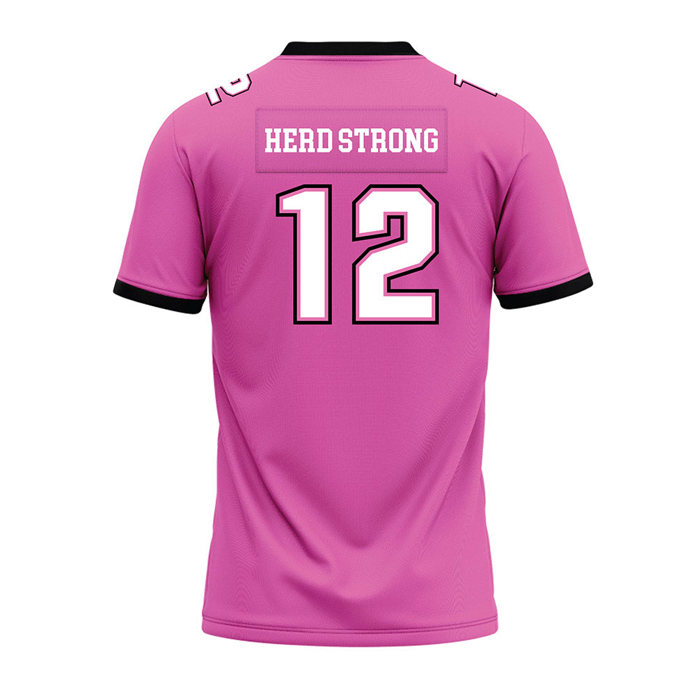Marshall - NCAA Football : Koi Fagan - Pink Premium Football Jersey-1