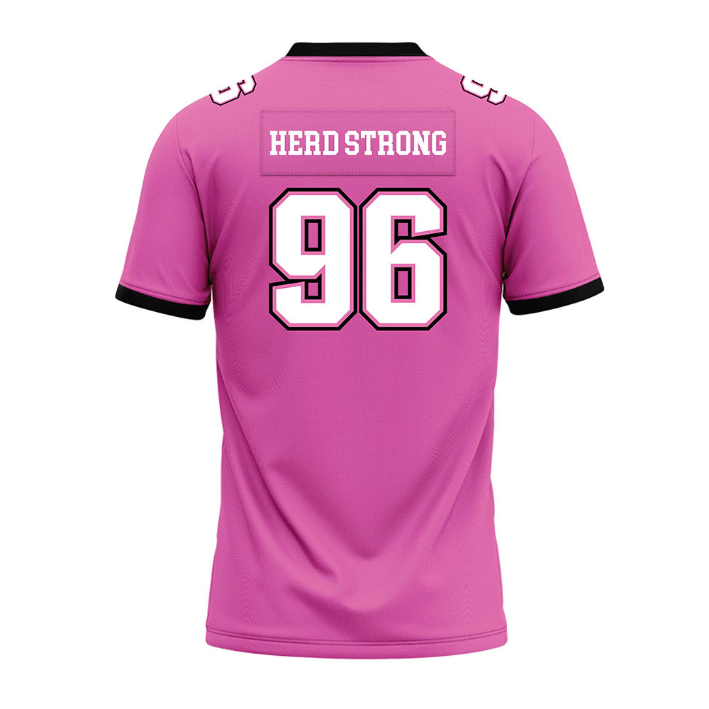 Marshall - NCAA Football : Ty Powell - Pink Premium Football Jersey-1