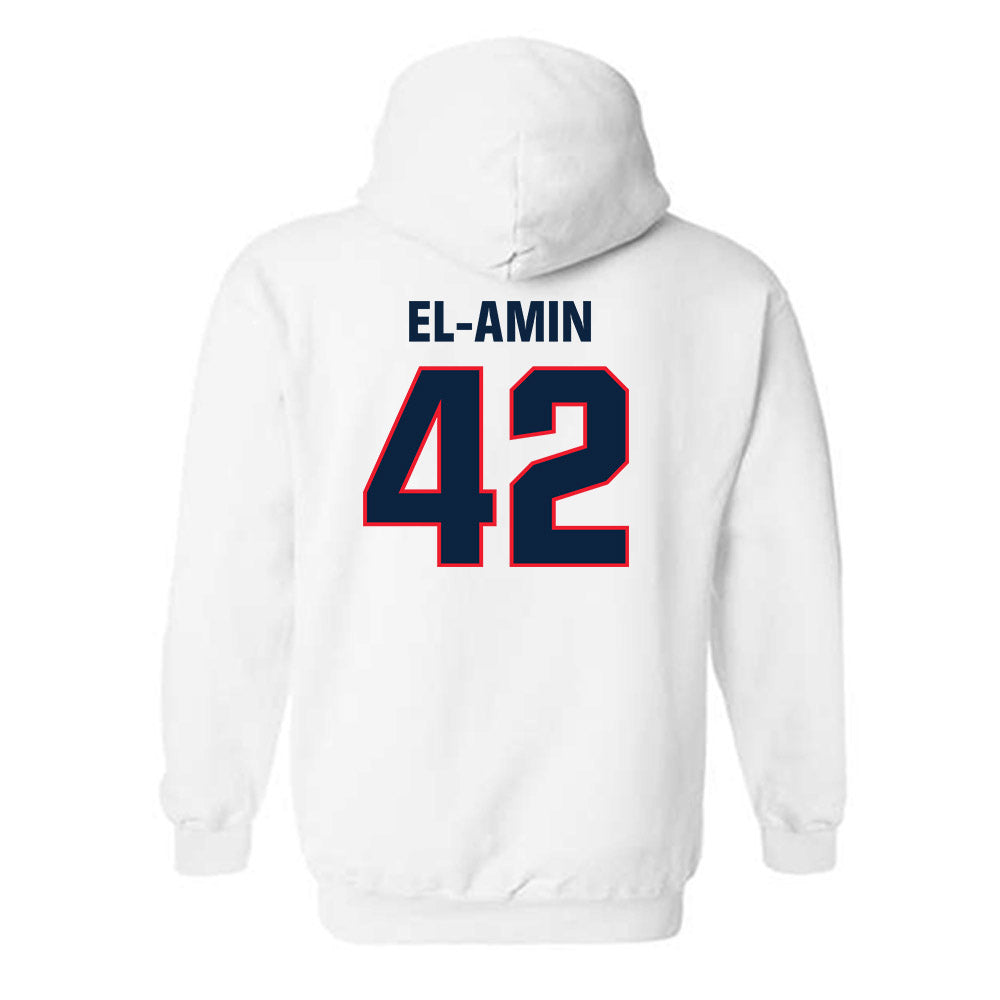 UConn - Men's Basketball Legends : Khalid El-Amin - Classic Shersey Hooded Sweatshirt-1