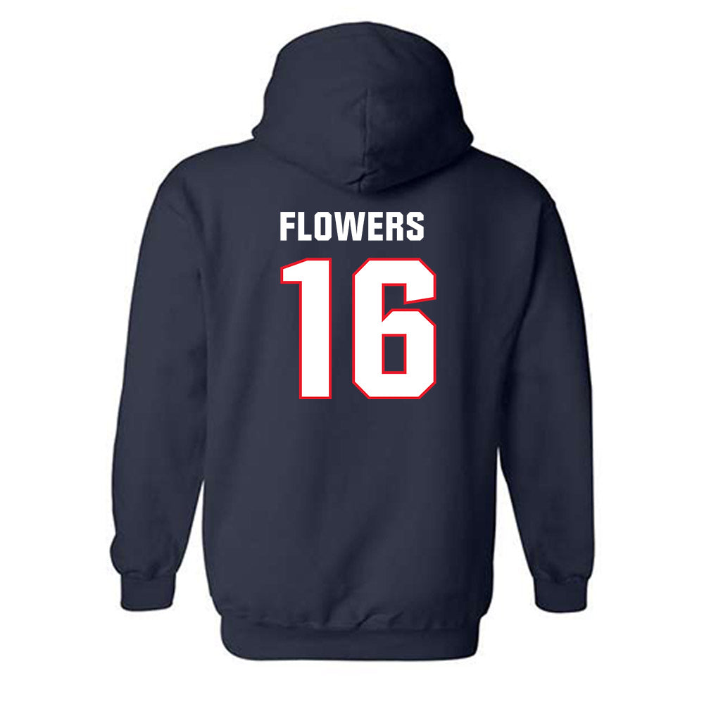 UConn - NCAA Football : Kamren Flowers - Classic Shersey Hooded Sweatshirt-1