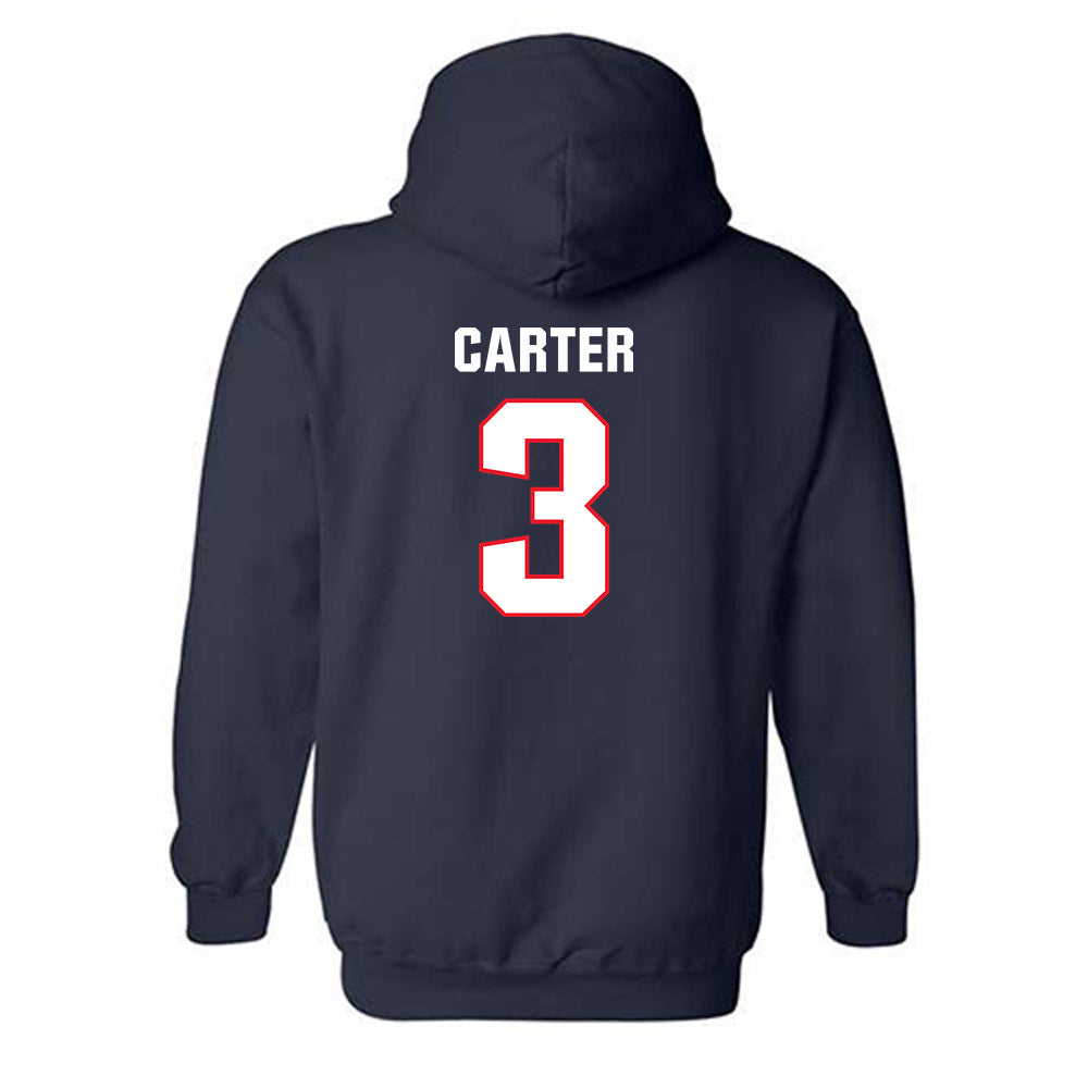 UConn - NCAA Football : Esean Carter - Classic Shersey Hooded Sweatshirt-1