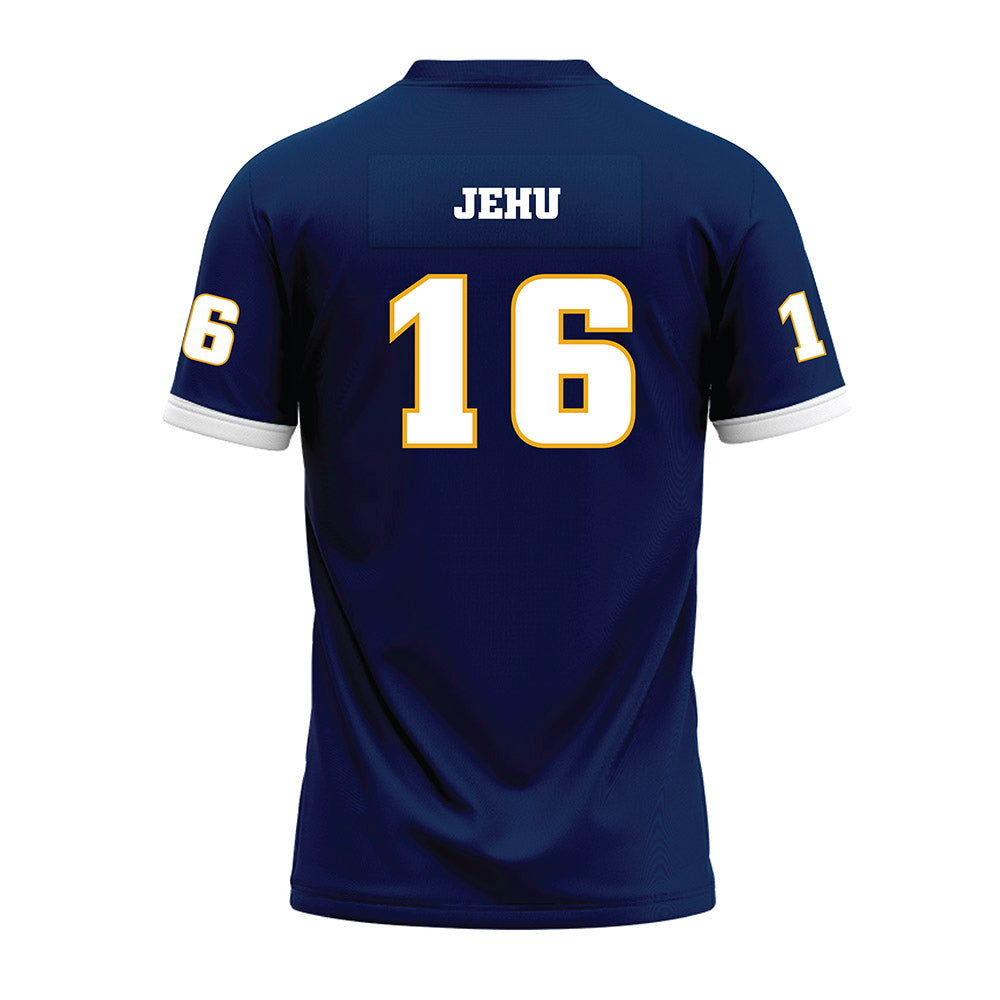 UTC - NCAA Football : Heath Jehu - Navy Premium Football Jersey-1
