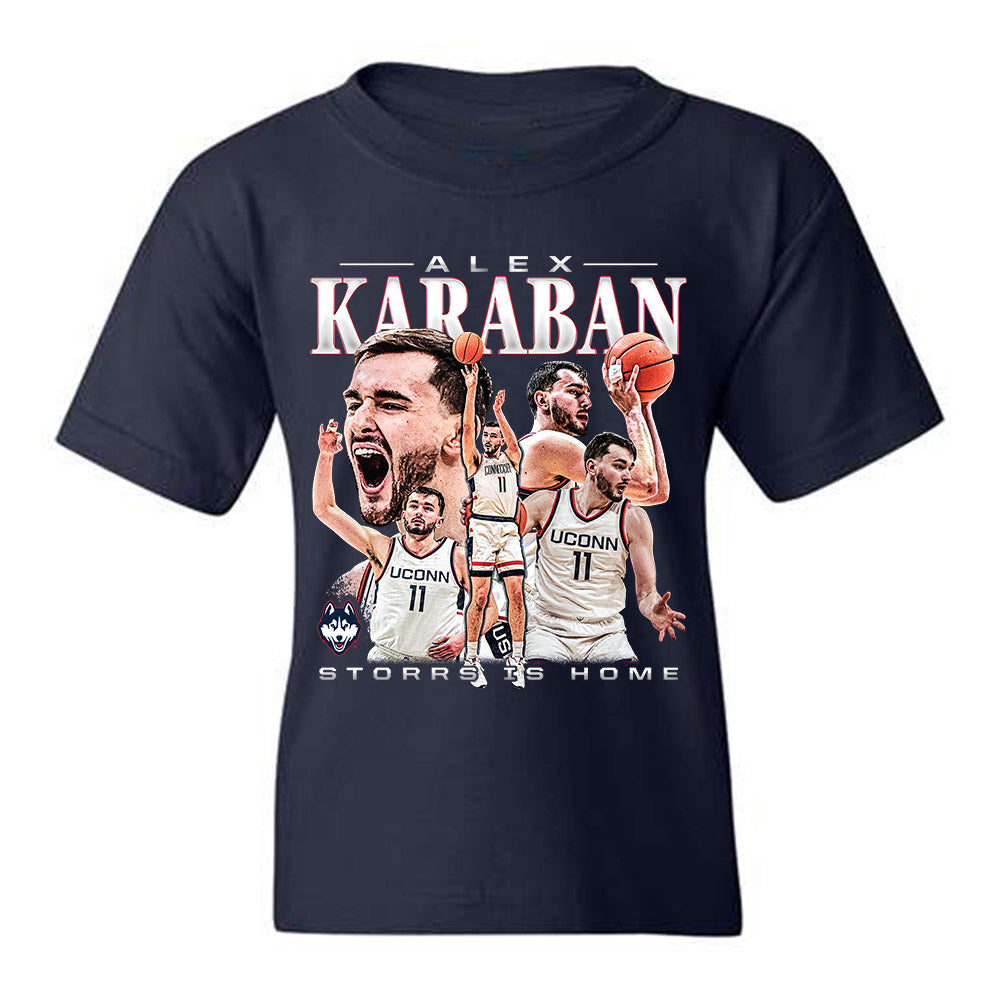 UConn - NCAA Men's Basketball : Alex Karaban - Youth T-Shirt Player Collage