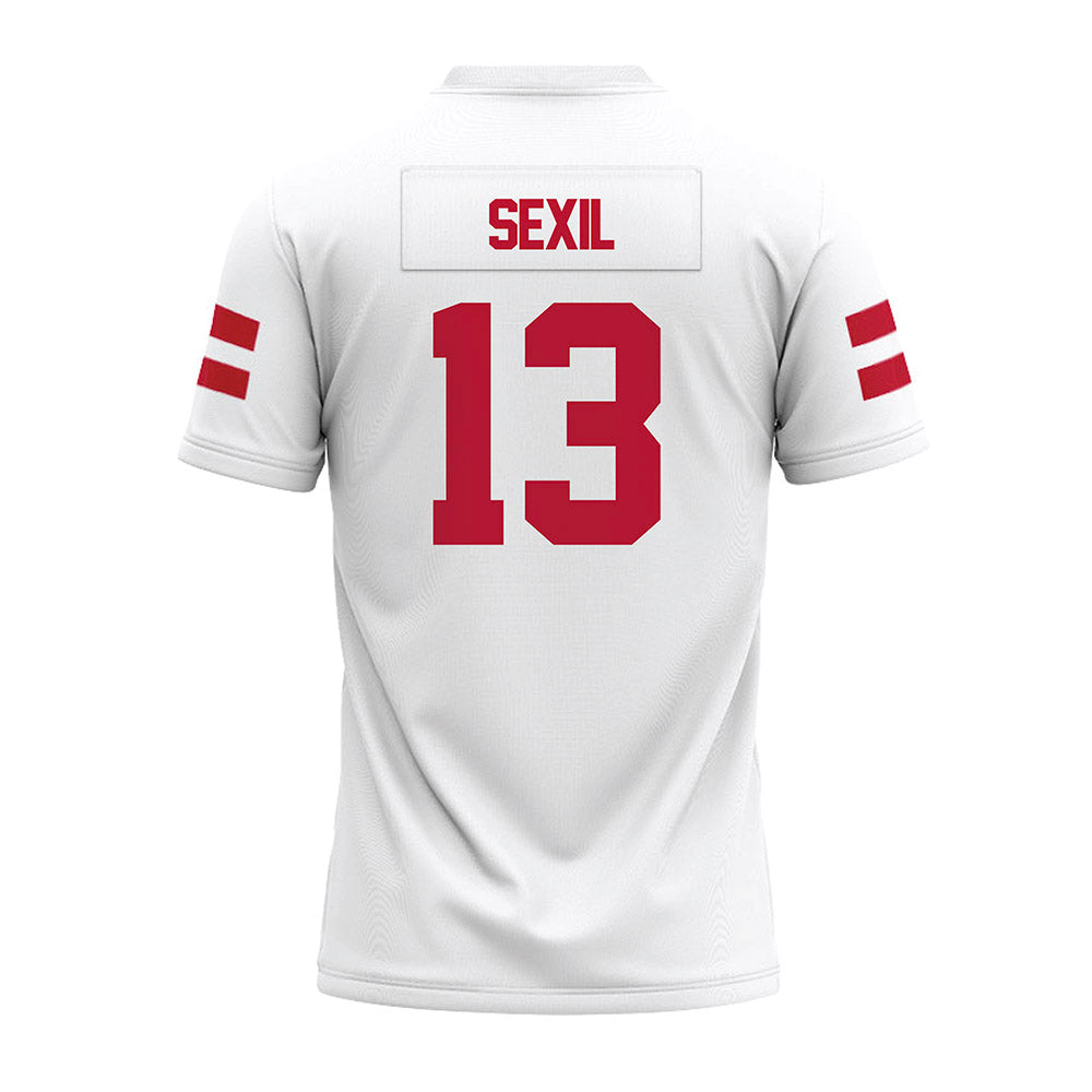 UMass - NCAA Football : Raheim Sexil - White Premium Football Jersey-1