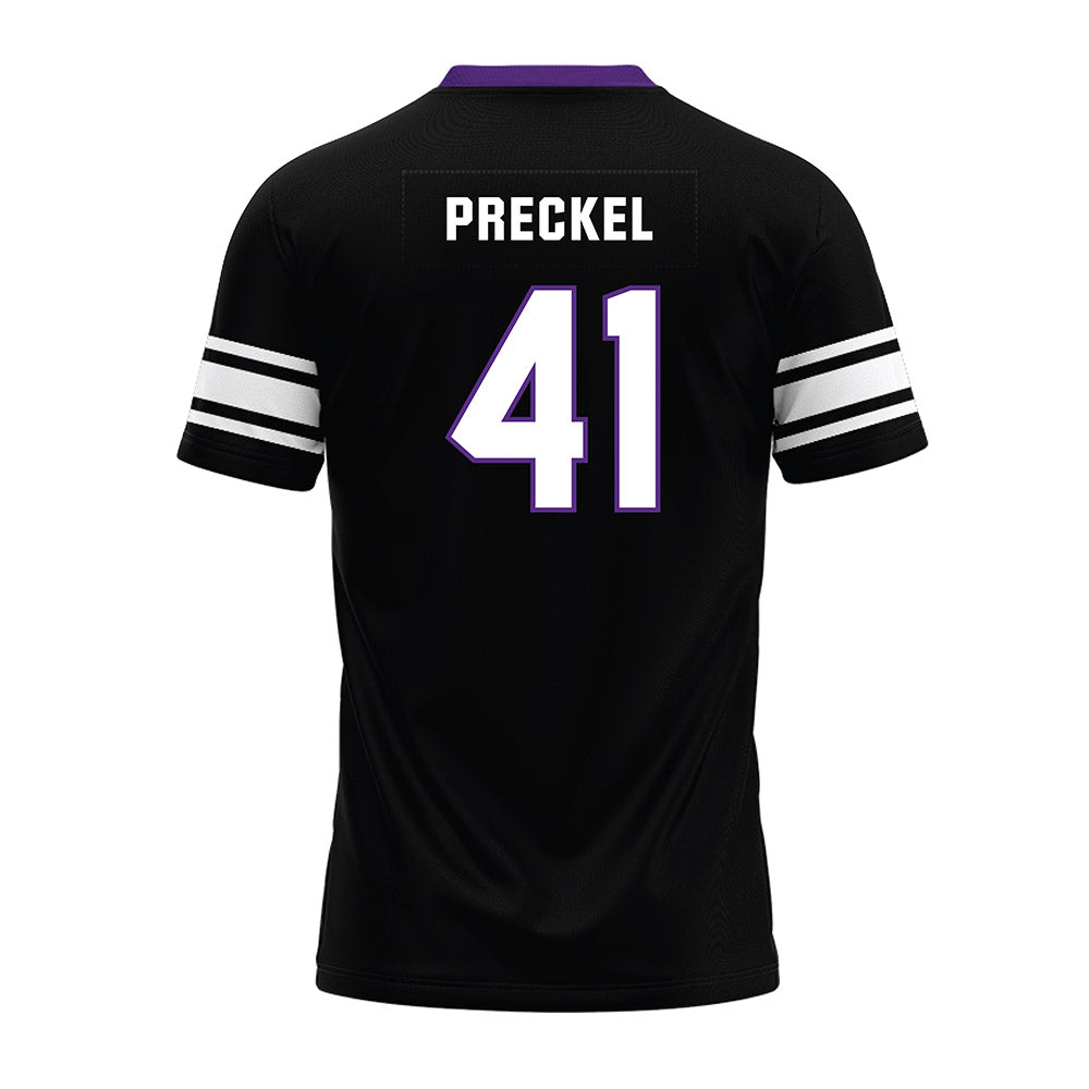Northwestern - NCAA Football : Thomas Preckel - Black Premium Football Jersey-1