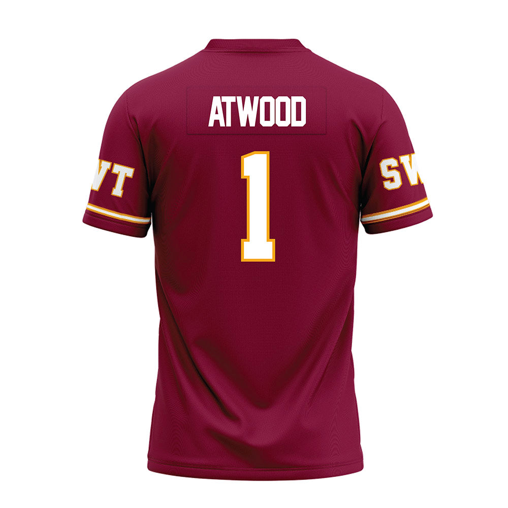 Texas State - NCAA Football : Amarion Atwood - Maroon Premium Football Jersey-1