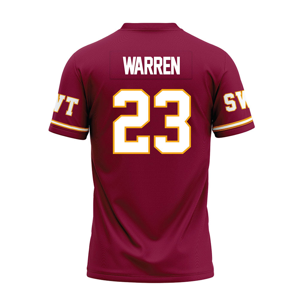 Texas State - NCAA Football : Xavier Warren - Maroon Premium Football Jersey-1