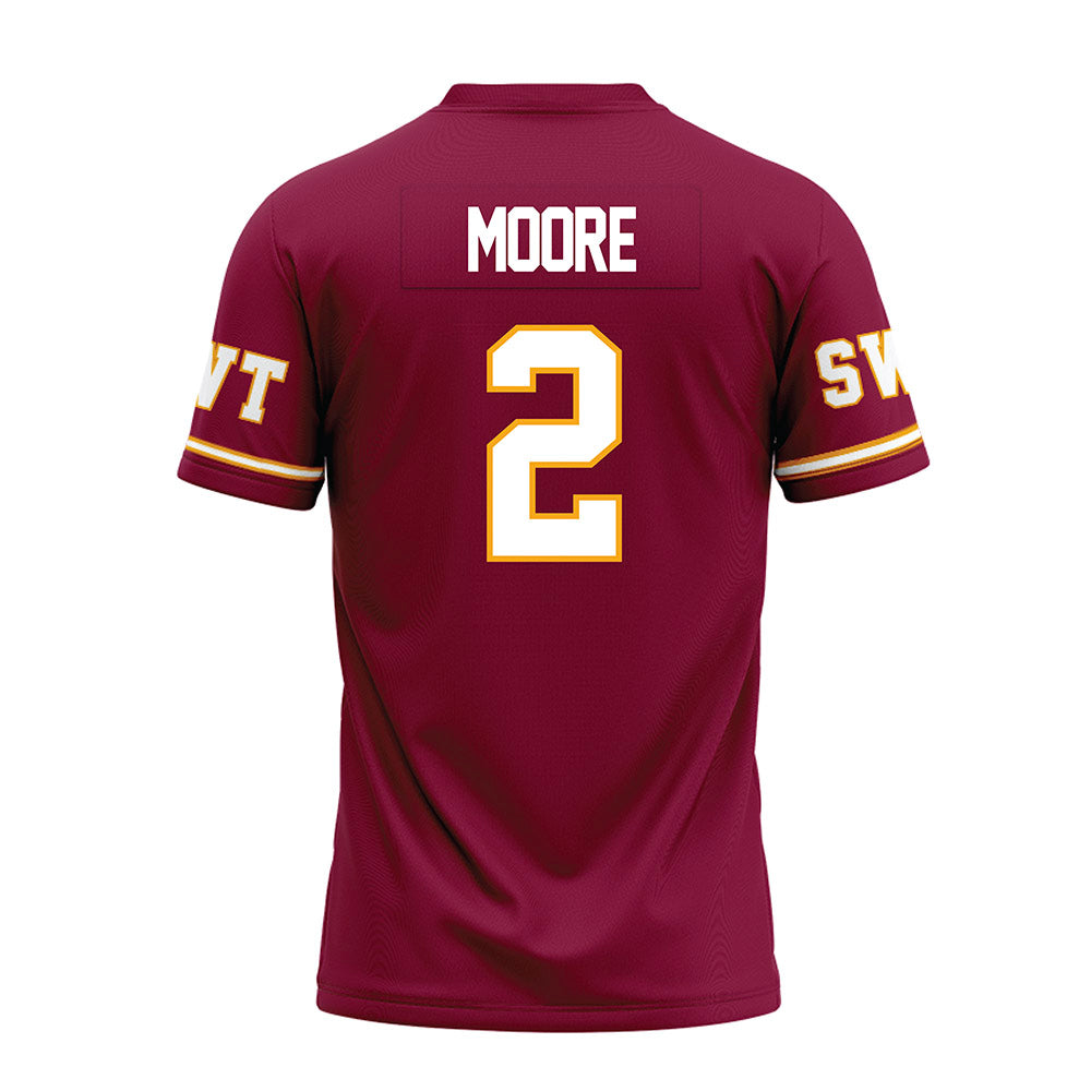 Texas State - NCAA Football : Trez Moore - Maroon Premium Football Jersey-1
