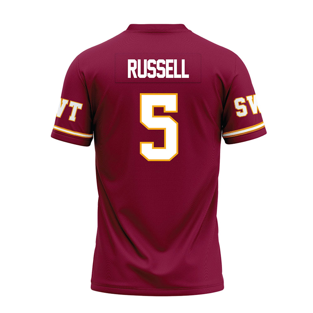Texas State - NCAA Football : Donterry Russell - Maroon Premium Football Jersey-1