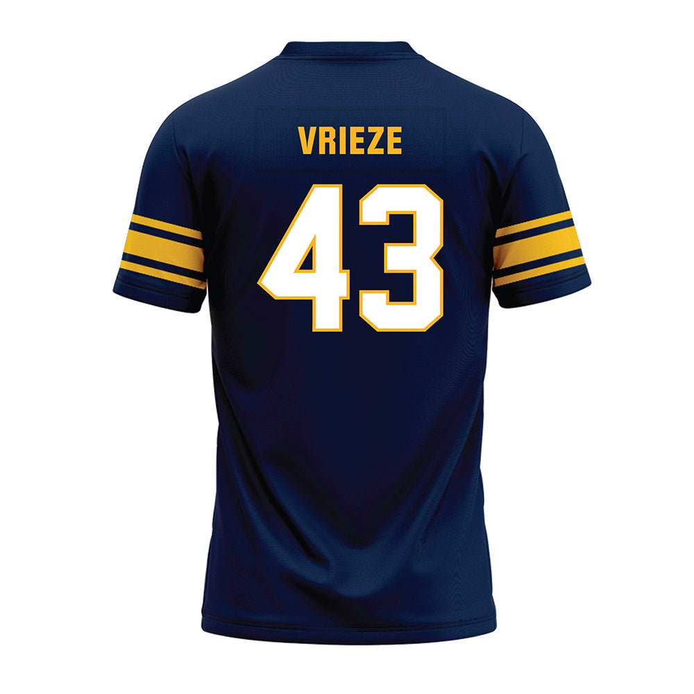 UW Eau Claire - NCAA Football : Logan Vrieze - Navy Premium Football Jersey-1