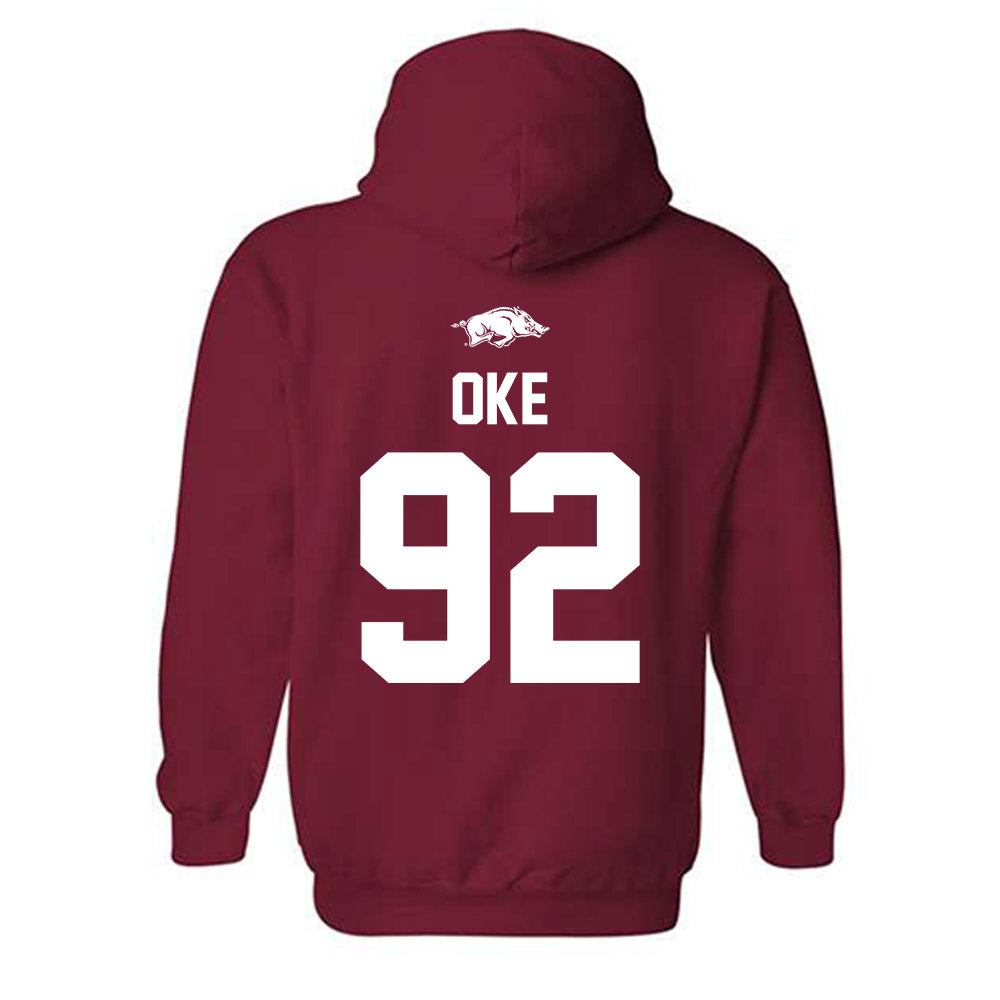 Arkansas - NCAA Football : David Oke - Classic Shersey Hooded Sweatshirt-1