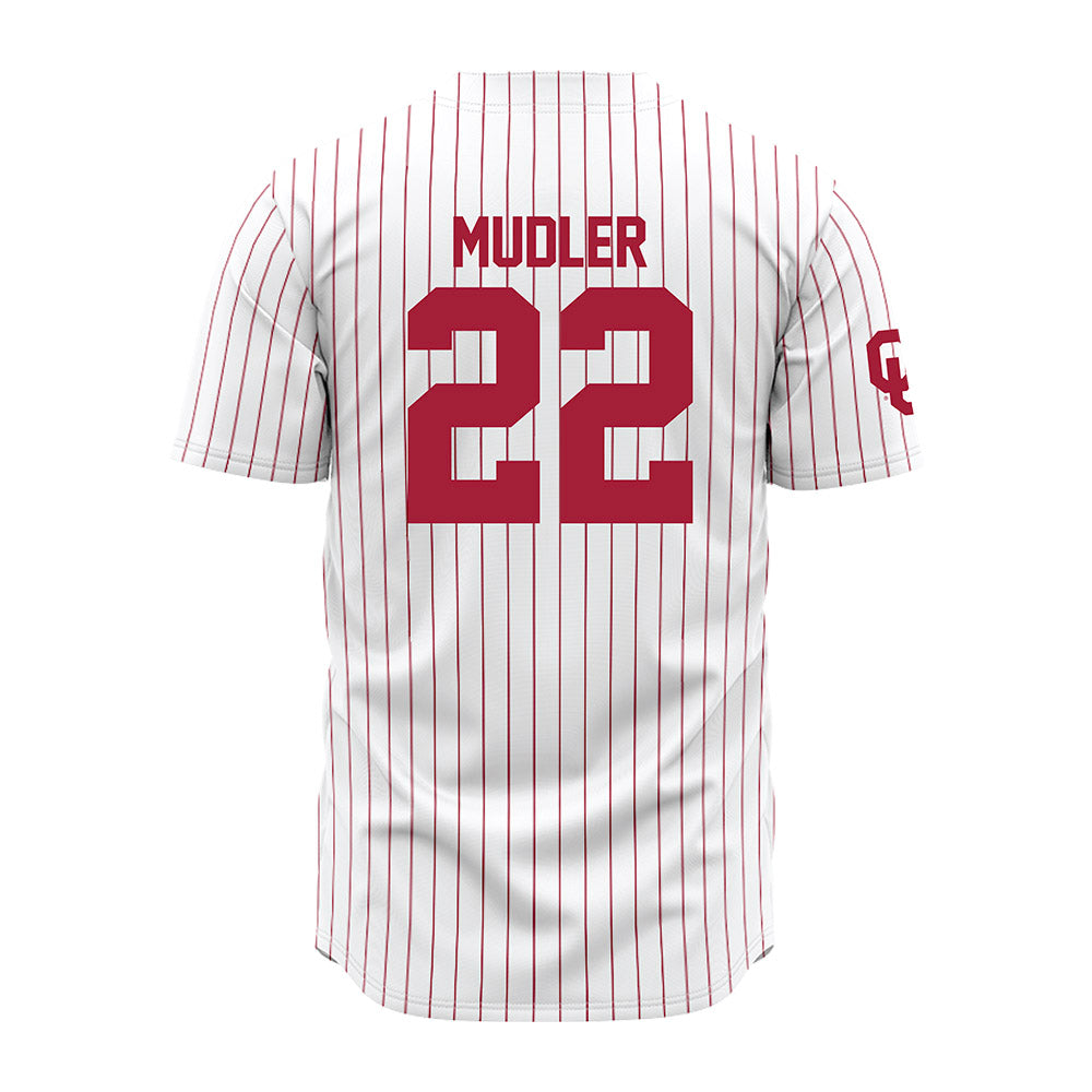 Oklahoma - NCAA Baseball : Scott Mudler - Pinstripe Jersey-1