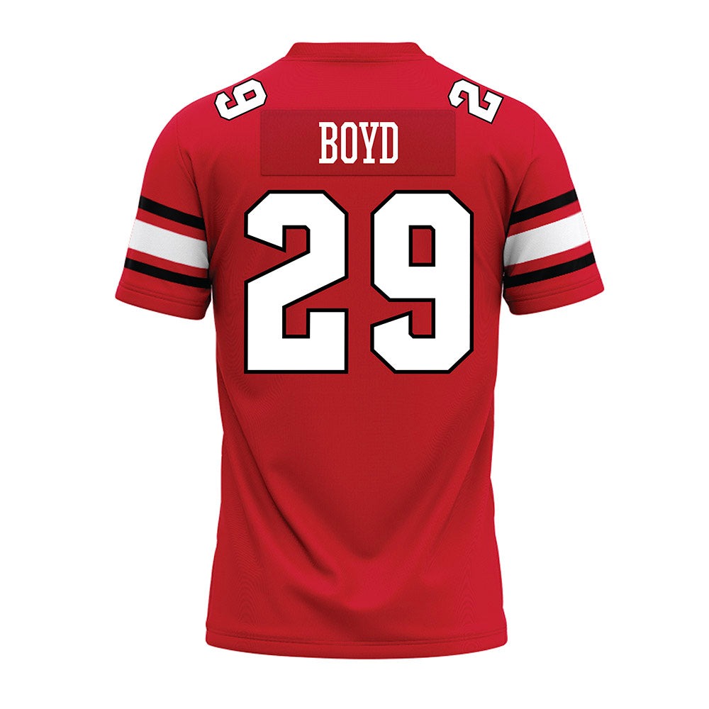 NC State - NCAA Football : RJ Boyd - Red Premium Football Jersey-1