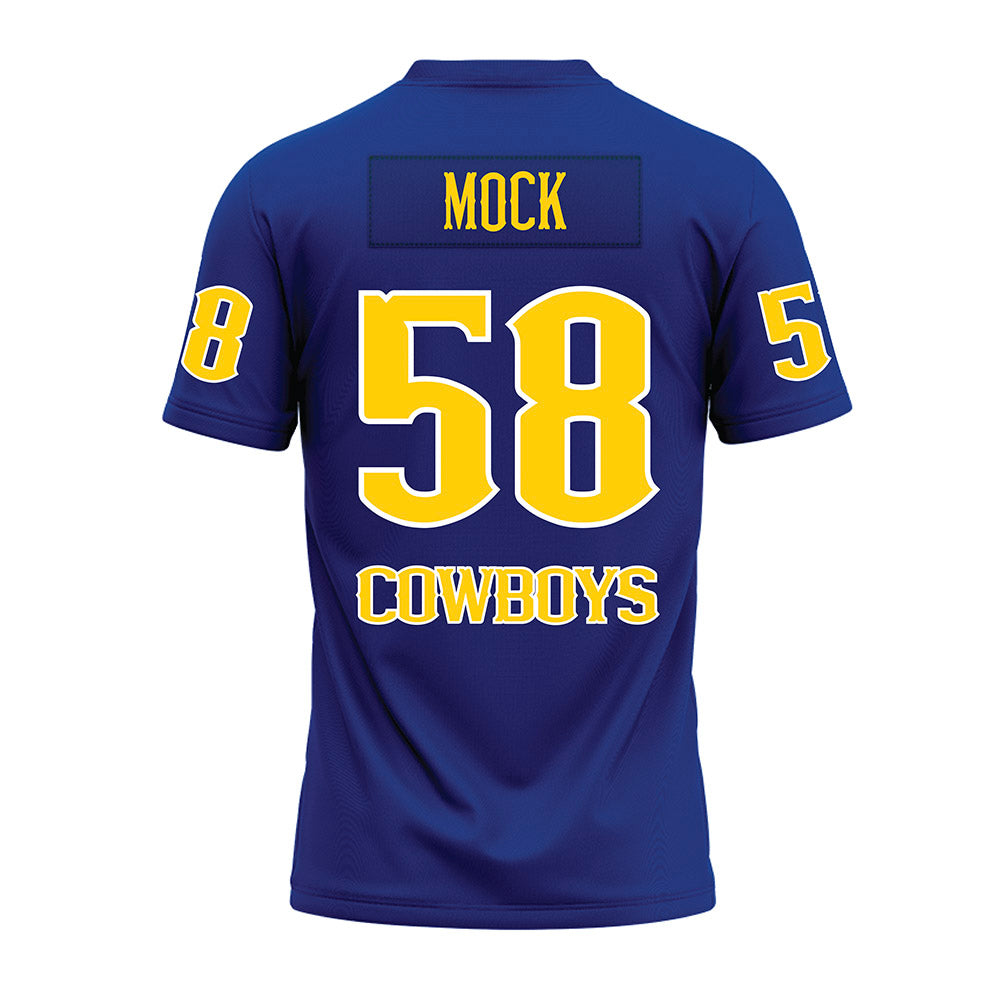McNeese State - NCAA Football : Hudson Mock - Blue Premium Football Jersey-1