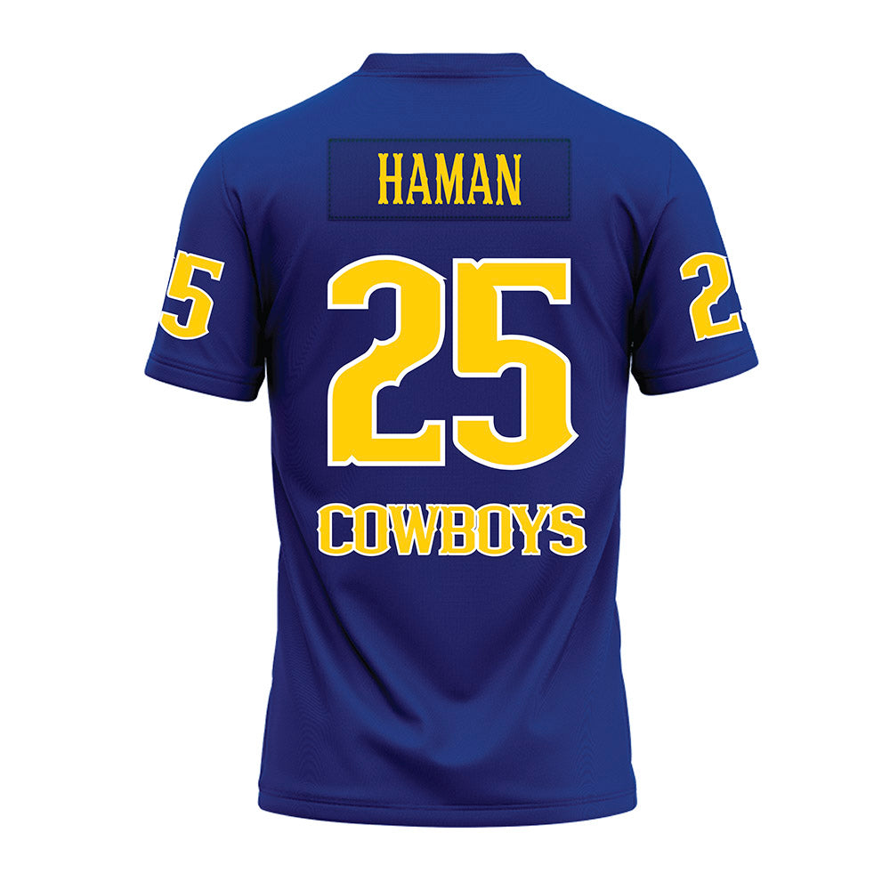 McNeese State - NCAA Football : Trevor Haman - Blue Premium Football Jersey-1