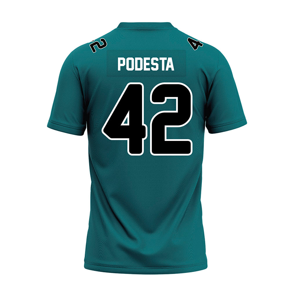 Coastal Carolina - NCAA Football : Roland Podesta - Teal Premium Football Jersey-1