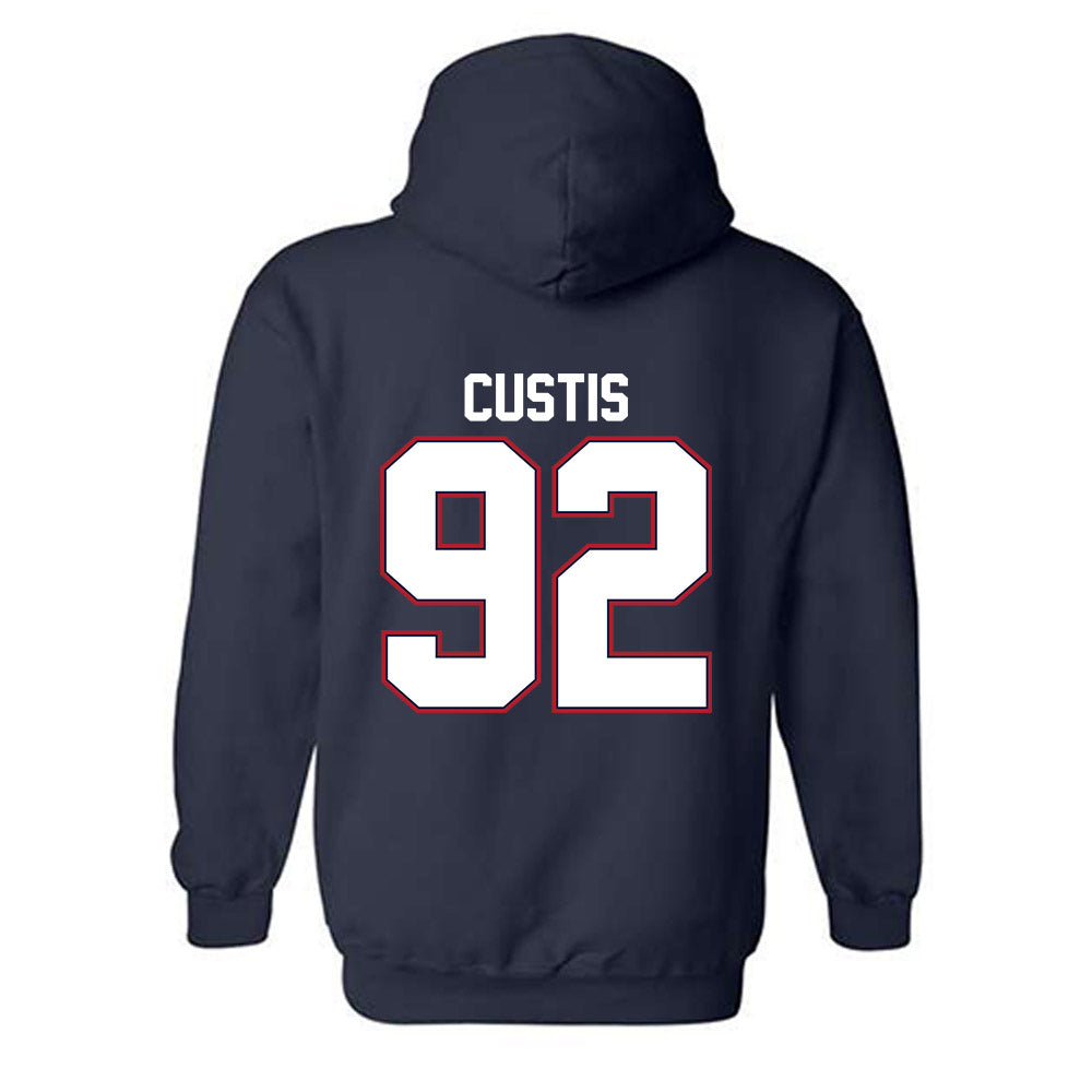 Liberty - NCAA Football : John Custis - Classic Shersey Hooded Sweatshirt-1