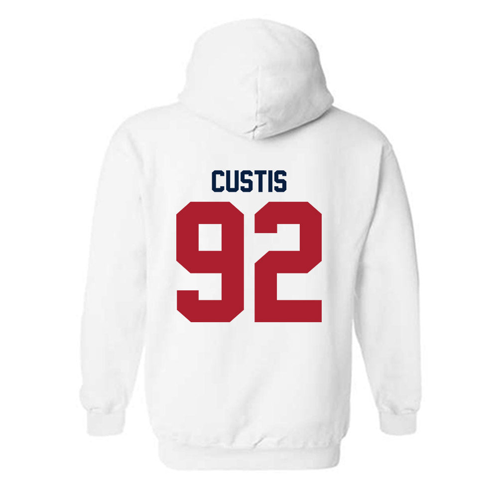 Liberty - NCAA Football : John Custis - Classic Shersey Hooded Sweatshirt-1