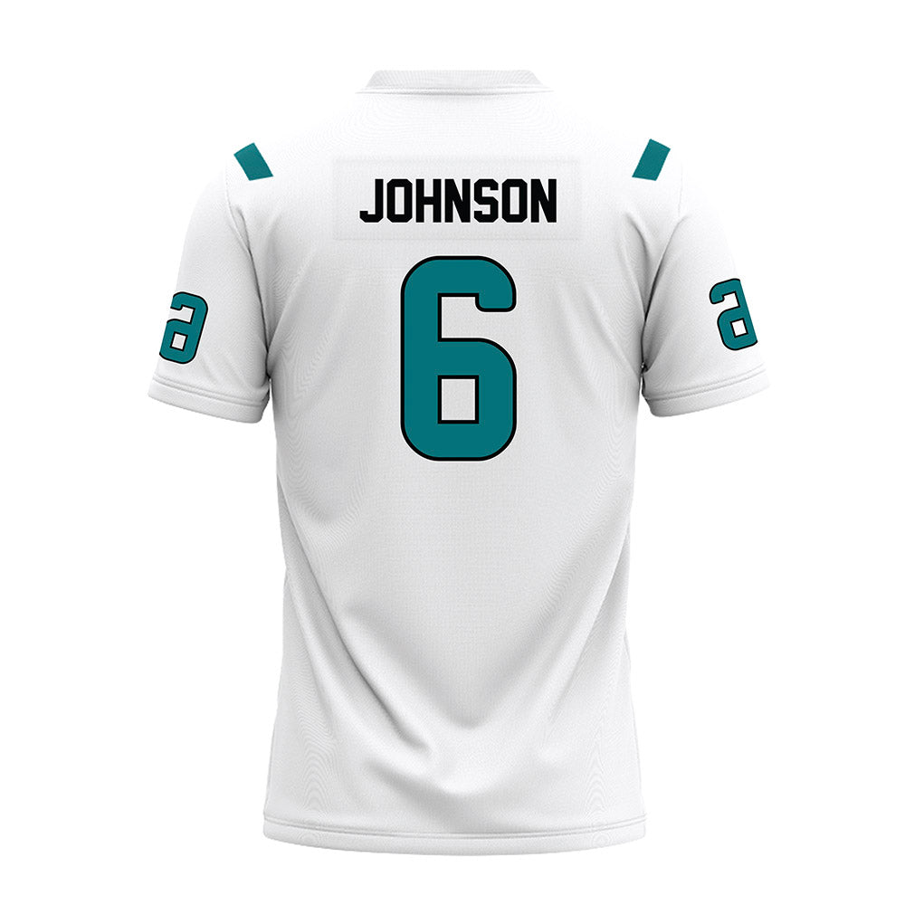 Coastal Carolina - NCAA Football : Krosse Johnson - White Premium Football Jersey-1