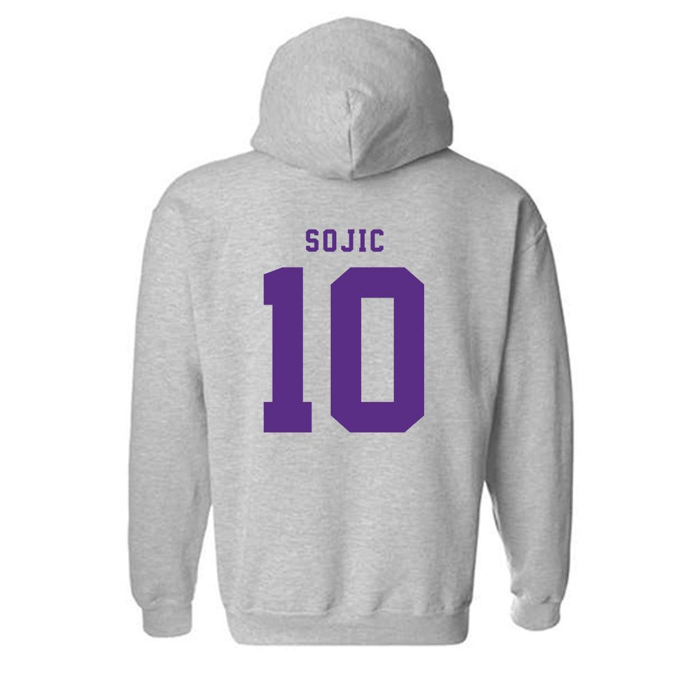 TCU - NCAA Men's Basketball : Milos Sojic - Classic Shersey Hooded Sweatshirt-3