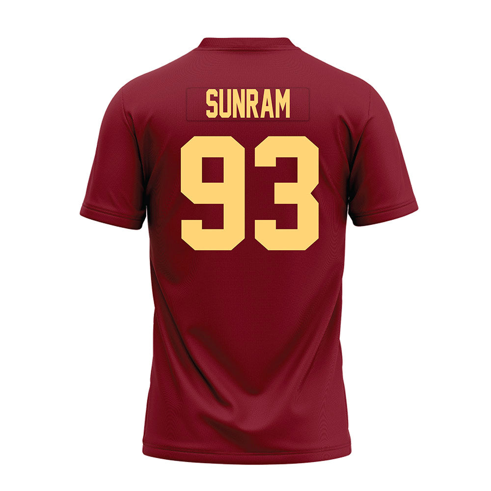 Minnesota - NCAA Football : Riley Sunram - Maroon Premium Football Jersey-1
