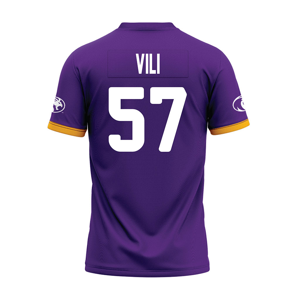 North Alabama - NCAA Football : Fred Vili - Purple Premium Football Jersey-1