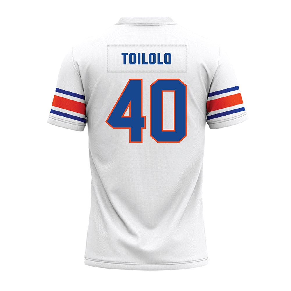 Boise State - NCAA Football : De'Shawn Toilolo - White Premium Football Jersey-1