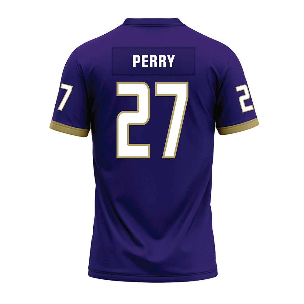 JMU - NCAA Football : Josiah Perry - Purple Premium Football Jersey-1
