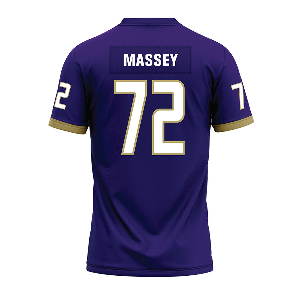 JMU - NCAA Football : Kaedin Massey - Purple Premium Football Jersey-1