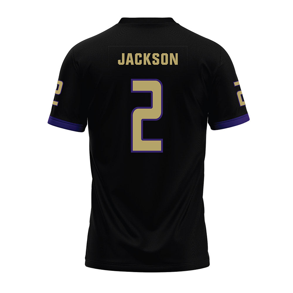 JMU - NCAA Football : Nakian Jackson - Black Premium Football Jersey-1