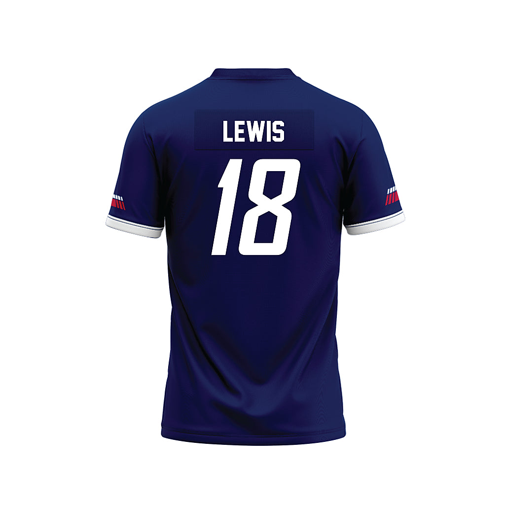 South Alabama - NCAA Football : Masey Lewis - Blue Premium Football Jersey-1