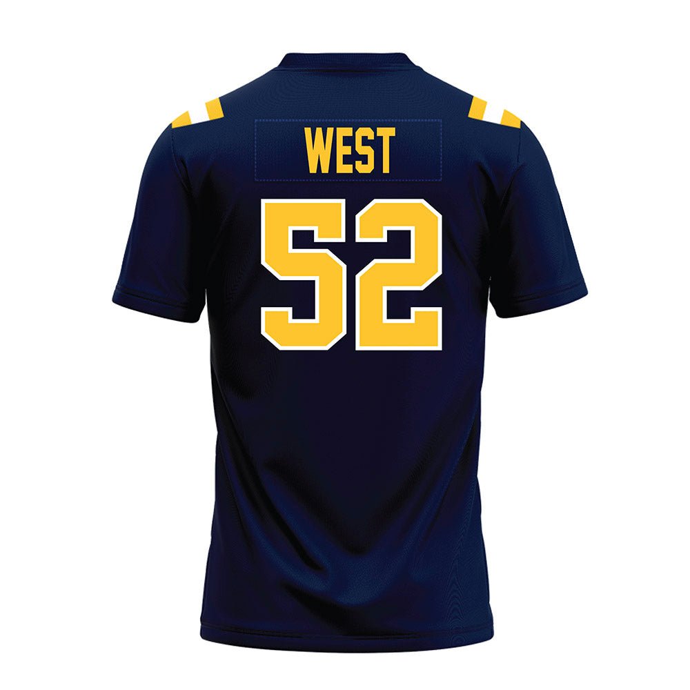 East Tennessee State - NCAA Football : Frank West - Navy Premium Football Jersey-1